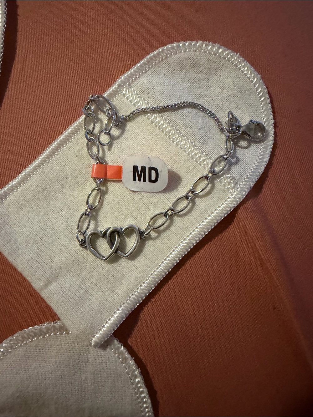 James Avery Silver Double Heart Chain Bracelet - Unbranded